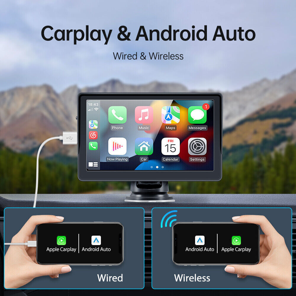 7-Inch Wireless CarPlay Smart Screen - Portable MP5 Navigation & Reversing Player for Your Vehicle