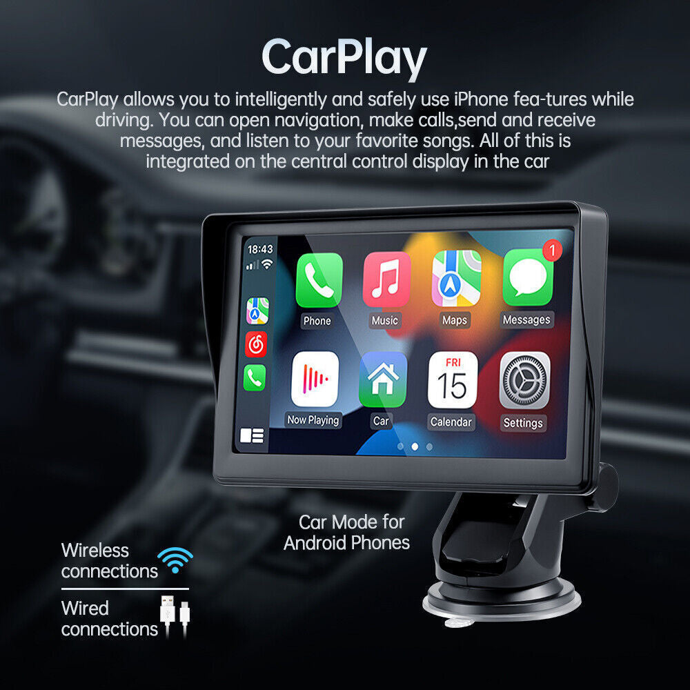 7-Inch Wireless CarPlay Smart Screen - Portable MP5 Navigation & Reversing Player for Your Vehicle