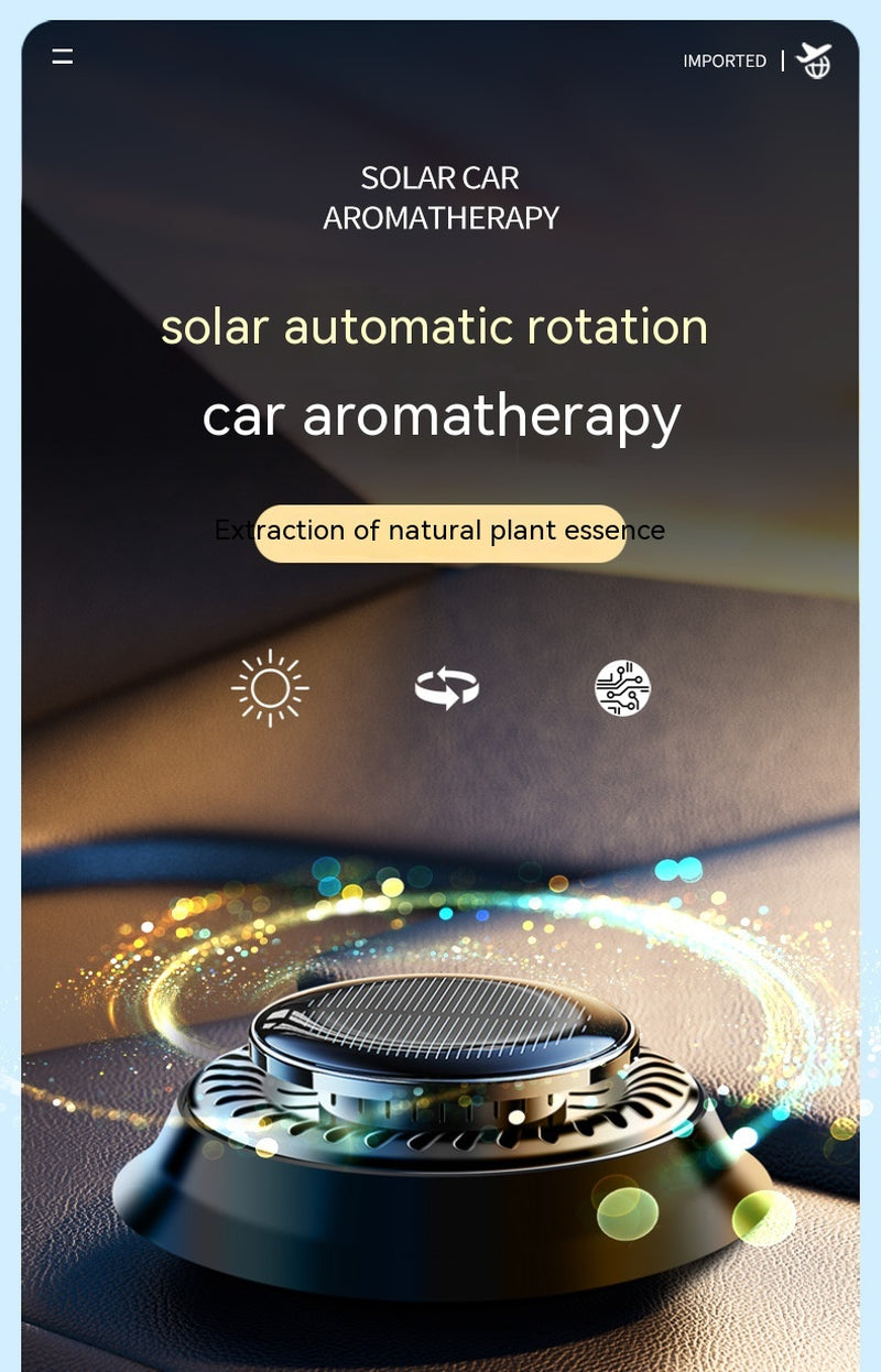 Solar-Powered Portable Kinetic Car Air Freshener - Double Ring Rotating Perfume Diffuser