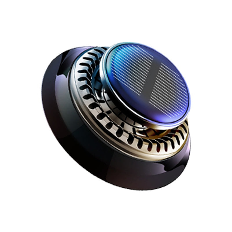 Solar-Powered Portable Kinetic Car Air Freshener - Double Ring Rotating Perfume Diffuser