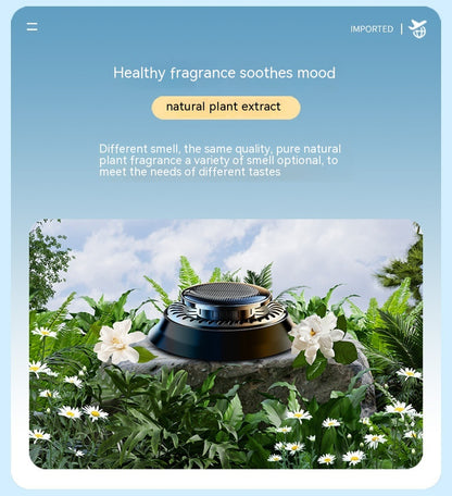 Solar-Powered Portable Kinetic Car Air Freshener - Double Ring Rotating Perfume Diffuser