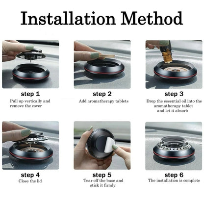Solar-Powered Portable Kinetic Car Air Freshener - Double Ring Rotating Perfume Diffuser