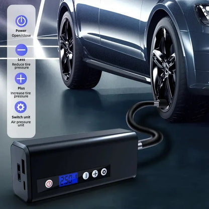 K8 Portable Electric Tire Inflator - 4000mAh Air Compressor for Cars, Motorcycles, Bicycles & Balls